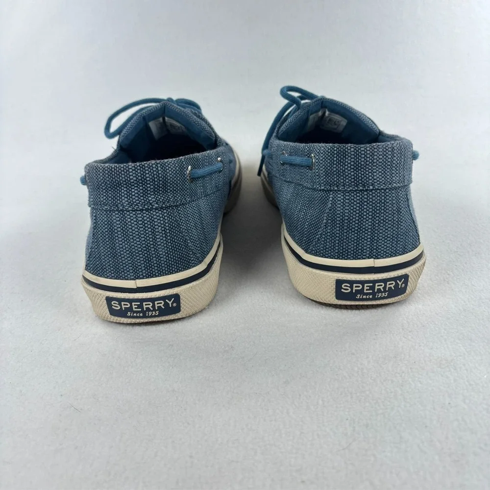 Sperry Top-Sider‎ Boat Shoes SZ 12 Coastal Nautical Canvas Baja Blue Preppy HTF